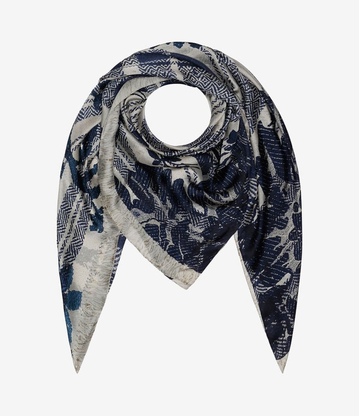 Pierre Louis Mascia MOLARE Scarf Silk 135x135 RAMPICANTE BLU MOLARESW135X135MSE517559101