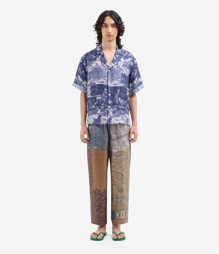 Pierre Louis Mascia ALOE Shortsleeve Shirt Silk INDACO ALOESCMC11927SE518137102