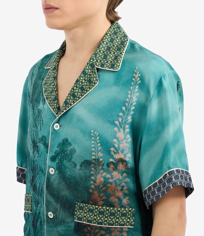 Pierre Louis Mascia ALOE Shortsleeve Shirt Silk AQUAMARINE ALOESCMC11927SE514853101
