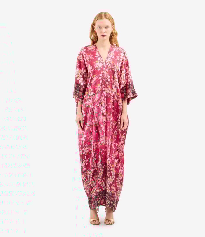 Pierre Louis Mascia MUTKA Kaftan Dress Silk ROSA DAMASCO MUTKASAB12658SE518030101
