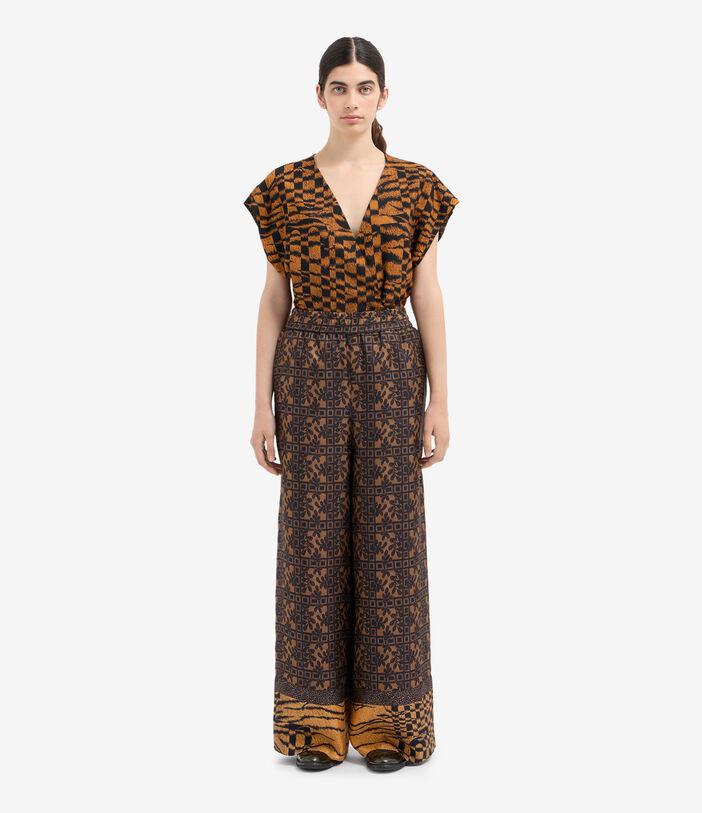 Pierre Louis Mascia ALOE Palazzo Trousers Silk Pierre Louis Mascia ALOE Palazzo Trousers Silk Multicolor ALOESPT12450SE516281101