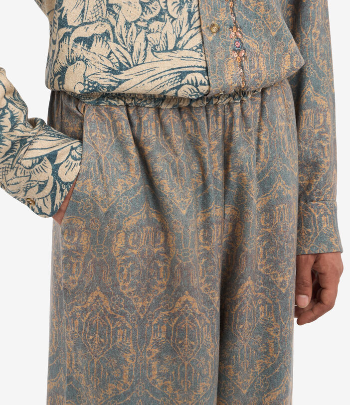 Pierre Louis Mascia K20164 Palazzo Trousers Cashmere Silk Multicolor K20164SWPT101766WS513375101