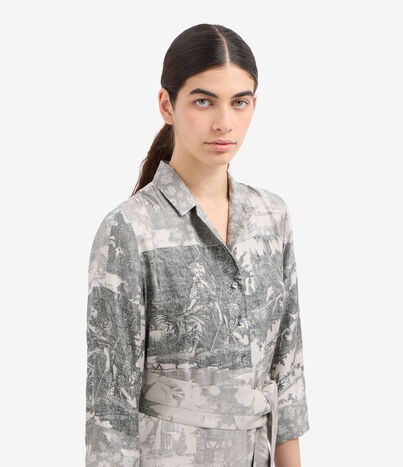 Pierre Louis Mascia ALOEGUM Shirt Dress Silk CENERE ALOEGUMSAB11899SE516037104