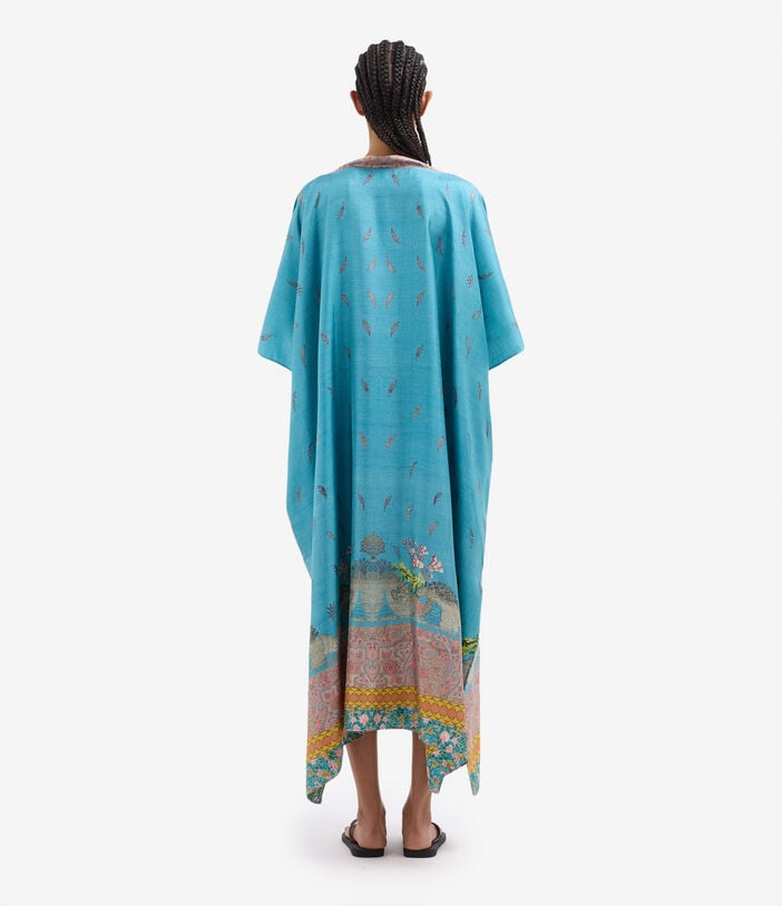 Pierre Louis Mascia ALOE Kaftan Coat Silk CELESTE ALOESKL10062L200SE518568101