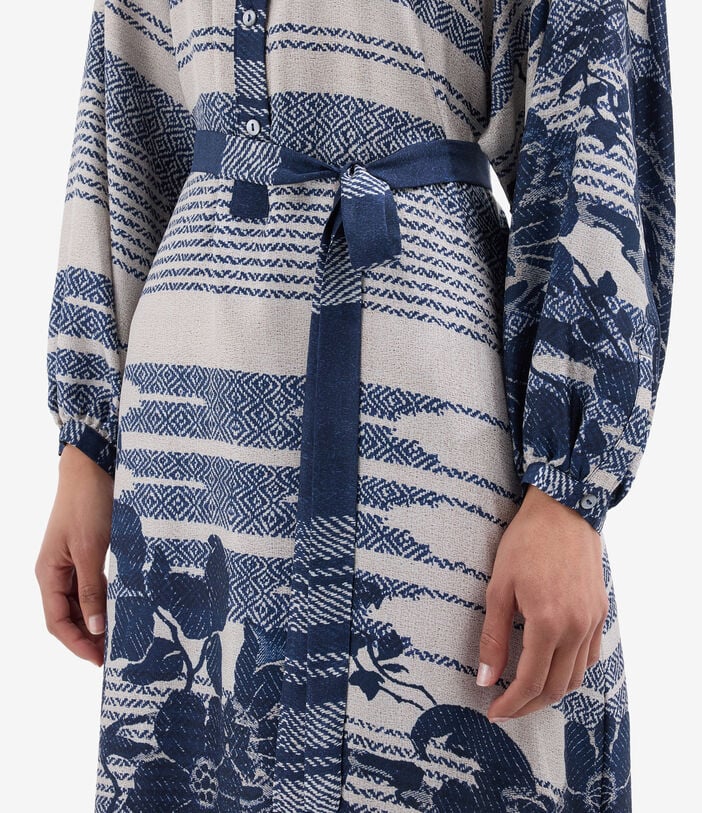 Pierre Louis Mascia ALOE Shirt Dress Silk RAMPICANTE BLU ALOESAB11524SE518005101