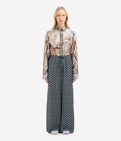 Pierre Louis Mascia ALOE Palazzo Trousers Silk Multicolor ALOESPT11094SE142057101