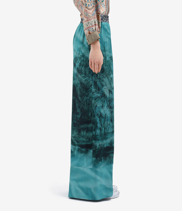 Pierre Louis Mascia ALOE Palazzo Trousers Silk AQUAMARINE ALOESPT12450SE515542101