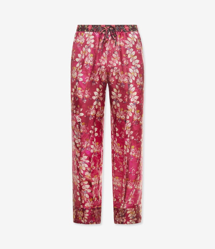 Pierre Louis Mascia ALOE Trousers Silk ROSA DAMASCO ALOESPT10959SE517911101