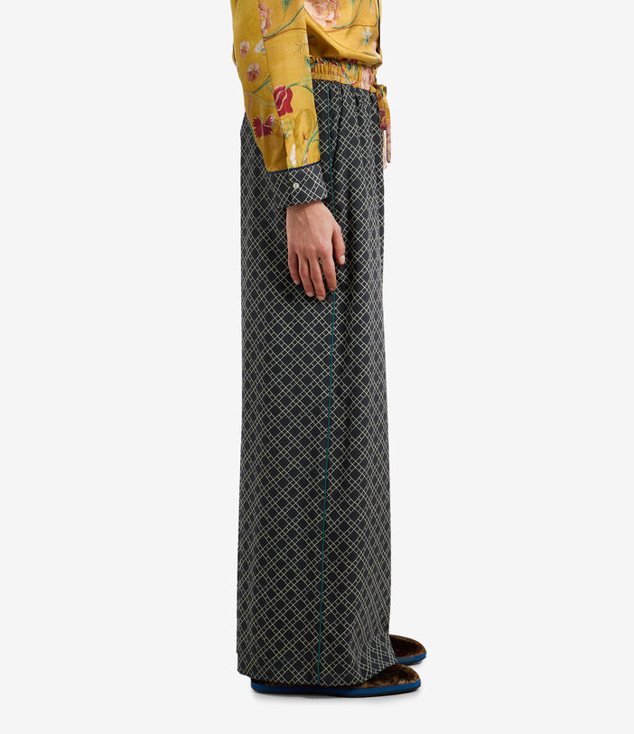 Pierre Louis Mascia ADANASTR Palazzo Trousers Silk Multicolor ADANASTRSVPT11094SE122471101