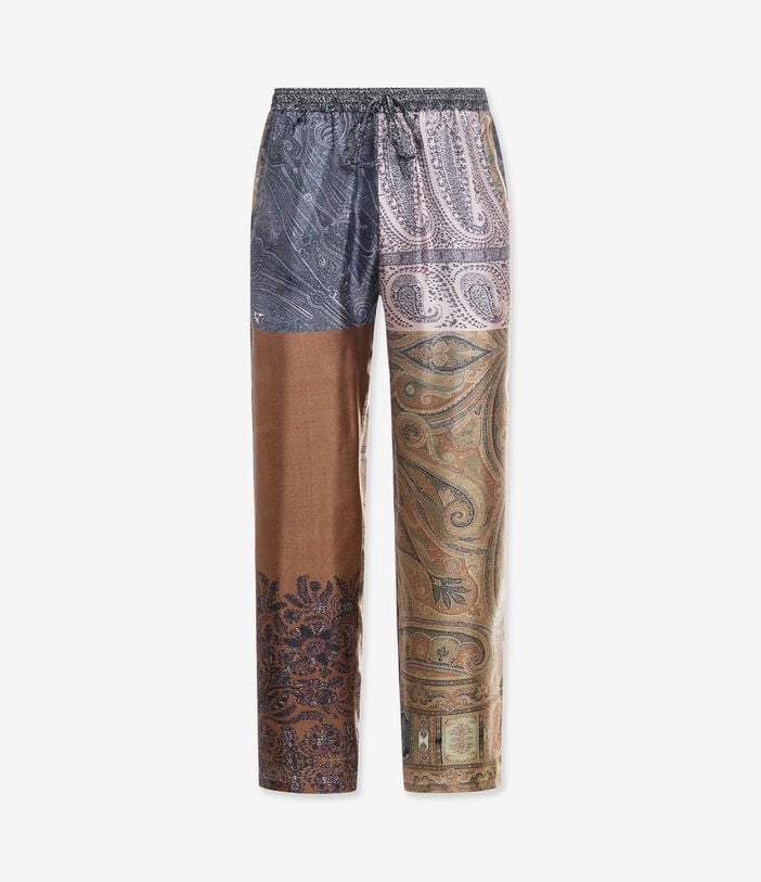 Pierre Louis Mascia ALOE Trousers Silk PATCHWORK ALOESPT10959SE517915101