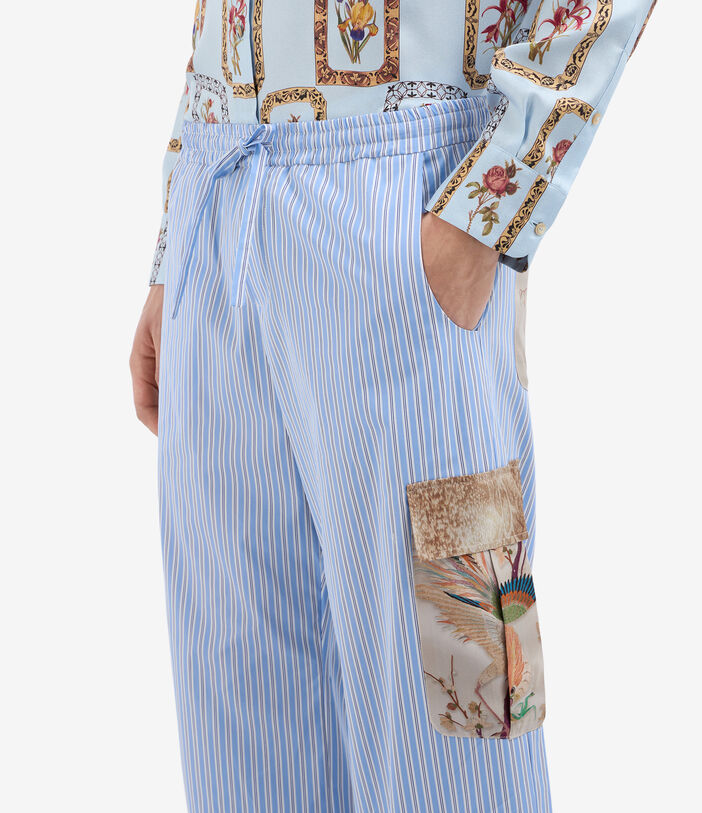 Pierre Louis Mascia ALOTHO Trousers Cotton Silk LIGHT BLUE - ECRU ALOTHOPT12453CO514857101