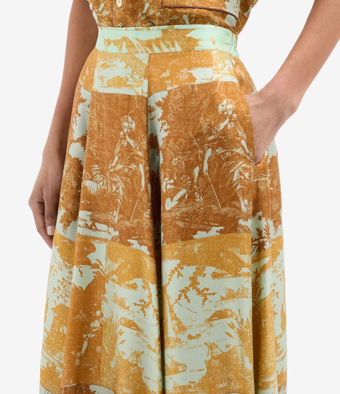 Pierre Louis Mascia ALOE A-line Skirt Silk CARAMELLO ALOESGO12353SE518136103
