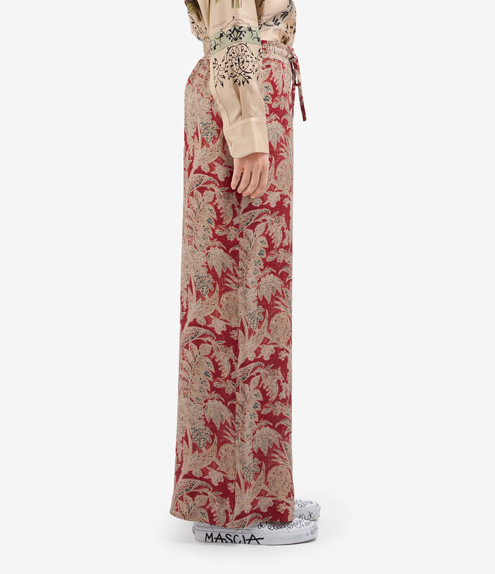 Pierre Louis Mascia ALOE Palazzo Trousers Silk SPICE RED ALOESPT11094SE142060101