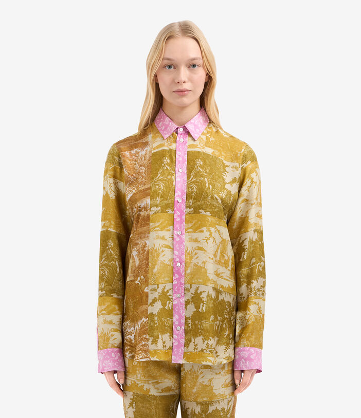 Pierre Louis Mascia ALOE Longsleeve Shirt Silk MUSTARD ALOESCML12451SE515024101