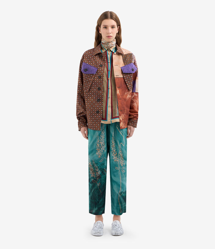 Pierre Louis Mascia ALOE Trousers Silk AQUAMARINE ALOESPT10959SE514841101
