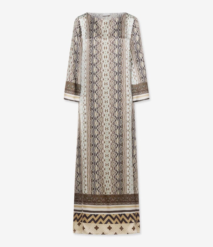 Pierre Louis Mascia MUTKA Kaftan Dress Silk ARGENTO SQUAMATO MUTKASAB12602SE518156101