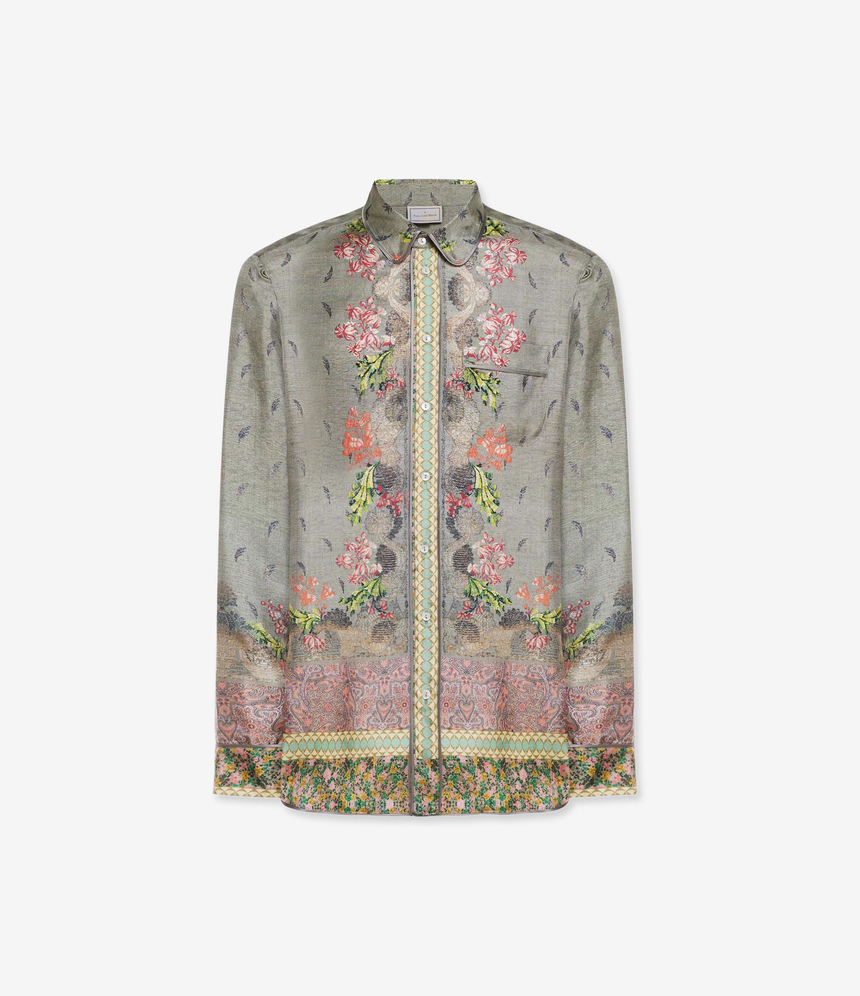 ALOE Longsleeve Shirt Silk in ULIVO | Pierre-Louis Mascia®