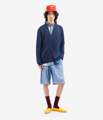 Pierre Louis Mascia TRICOT Cardigan Wool LITOGRAFIA INDACO TRICOTCARPNM101WO143901108