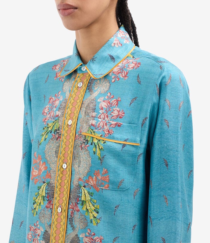 Pierre Louis Mascia ALOE Longsleeve Shirt Silk CELESTE ALOESCML10642SE518570101