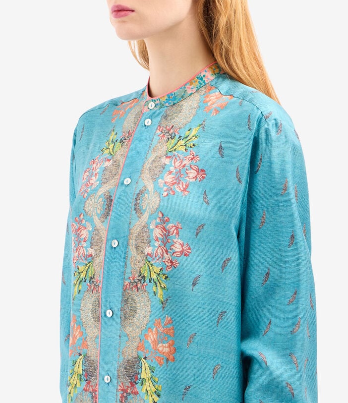 Pierre Louis Mascia ALOE Longsleeve Shirt Silk CELESTE ALOESCML11185SE517870101