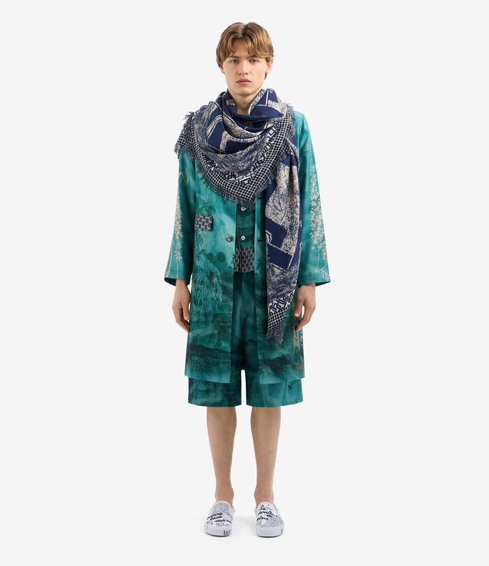 Pierre Louis Mascia ALOE Coat Silk AQUAMARINE ALOESCPT12107SE515545101