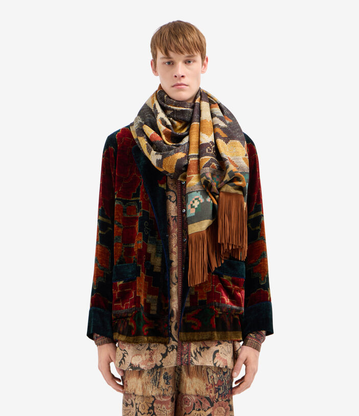 Pierre Louis Mascia ALOEWON Scarf Silk Cashmere 65x190 TRAMA NOTTURNO ALOEWON065X190DLSE518913103