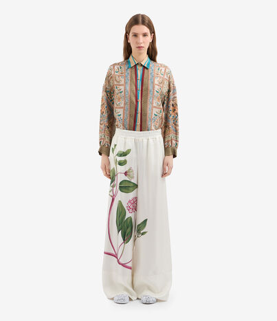 Pierre Louis Mascia ALOEGOTS Palazzo Trousers Silk Multicolor ALOEGOTSSPT11903SE514679101