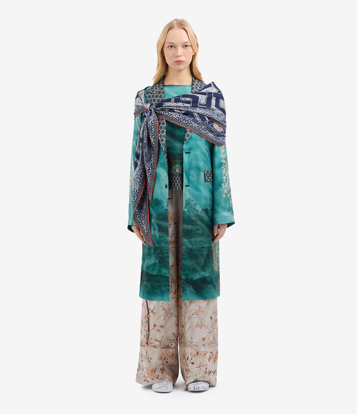 Pierre Louis Mascia ALOE Coat Silk AQUAMARINE ALOESCPT12107SE515545101