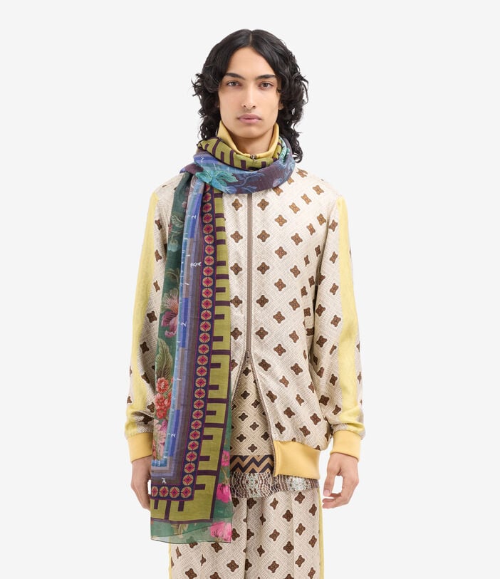 Pierre Louis Mascia HAWNBCI Shawl Scarf Cotton Silk 135x190 PEONIA HAWNBCISW135X190PCO517292101