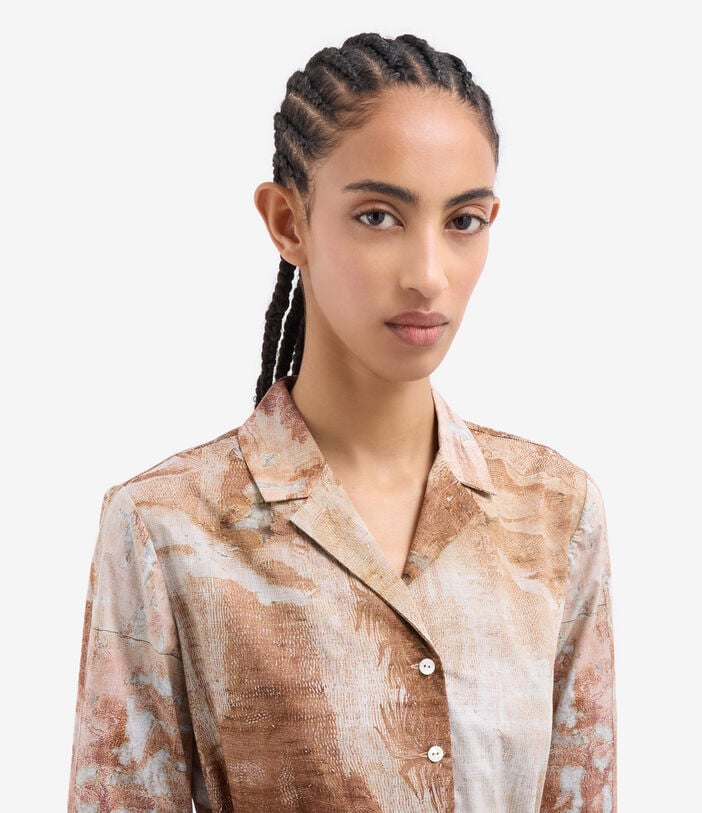 Pierre Louis Mascia DIOMEDE Belted Shirt Dress Cotton LITOGRAFIA TERRACOTTA DIOMEDESAB11899CO518072101