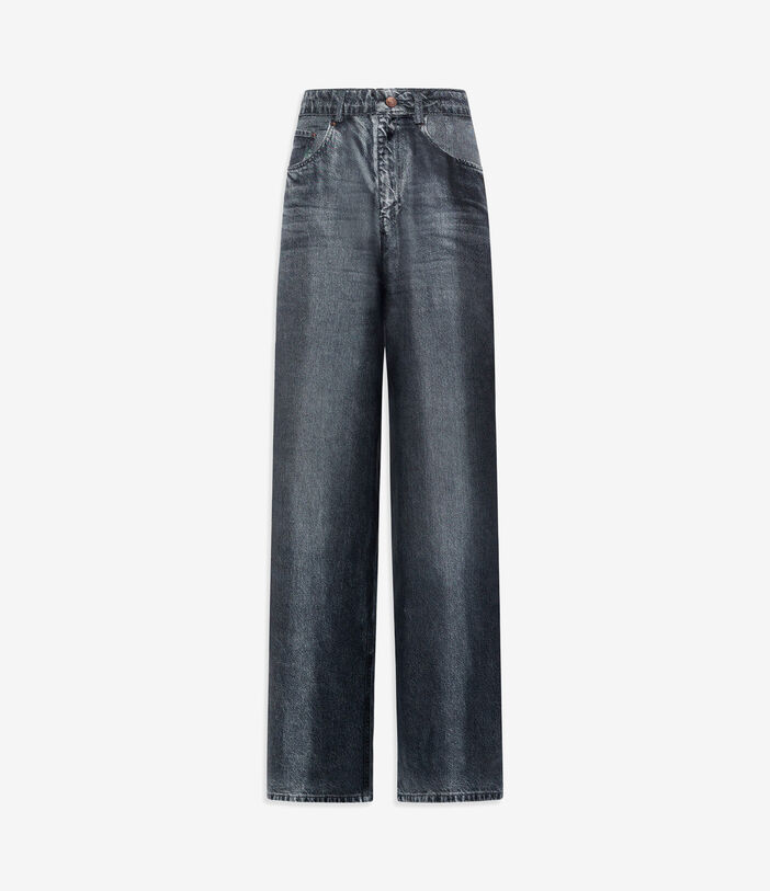 Pierre Louis Mascia ALOE Trousers Silk BLACK DENIM ALOESPT12566SE515240103