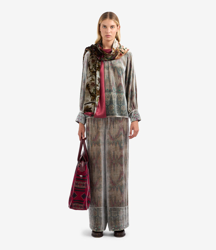 Pierre Louis Mascia KANPUR Palazzo Trousers Viscose Silk Multicolor KANPURSVPT11665VI513544101
