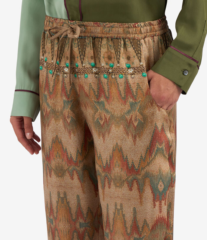 Pierre Louis Mascia ALOE Trousers Silk Multicolor ALOESPT10959SE513279101