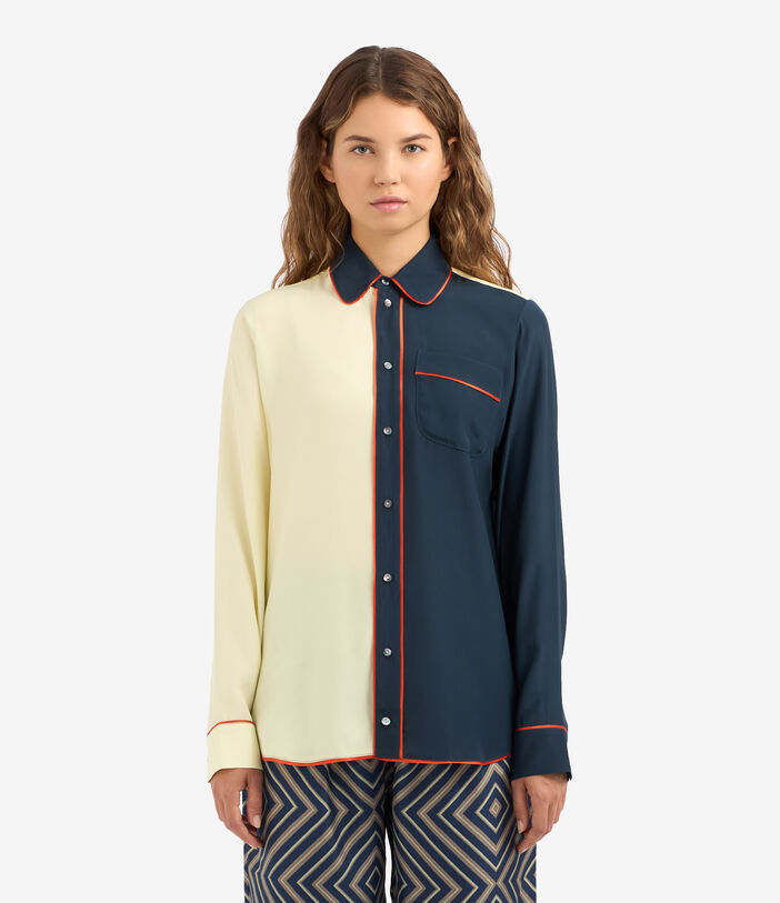 Pierre Louis Mascia ADANAR Longsleeve Shirt Silk GIALLO ADANARUCML10642SEBLUGIALLO