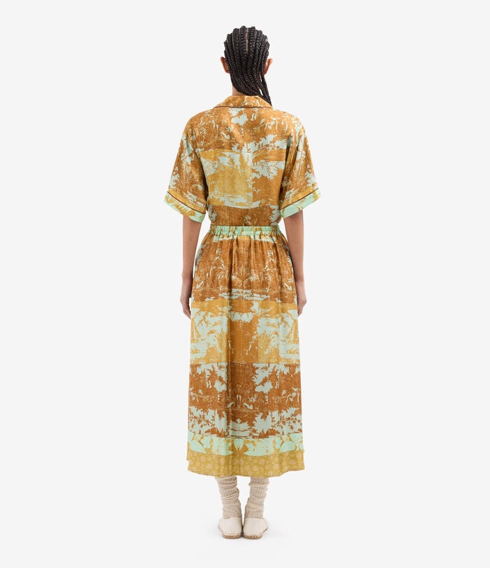 Pierre Louis Mascia ALOE A-line Skirt Silk CARAMELLO ALOESGO12353SE518136103