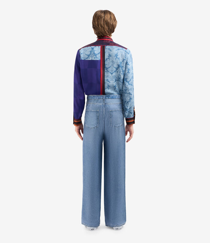 Pierre Louis Mascia ALOE Trousers Silk DENIM ALOESPT12566SE515240102