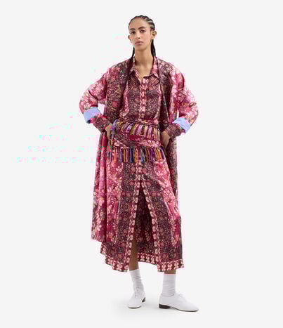 Pierre Louis Mascia ALOE Shirt Dress Silk ROSA DAMASCO ALOESAB12448SE518067101