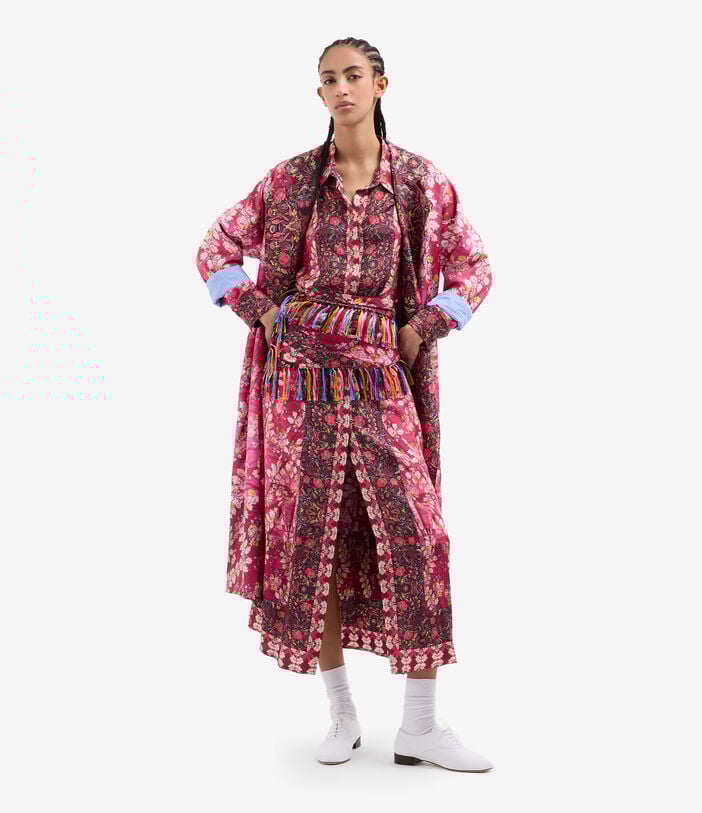 Pierre Louis Mascia ALOE Shirt Dress Silk ROSA DAMASCO ALOESAB12448SE518067101