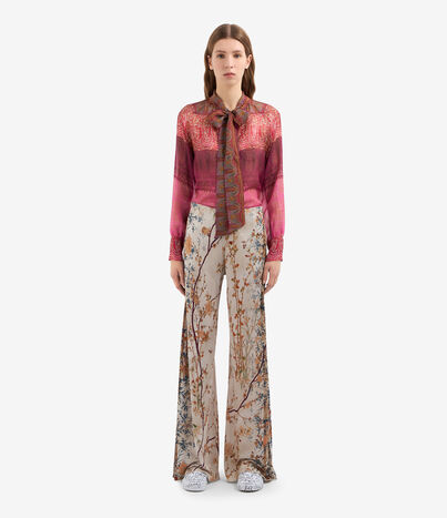 Pierre Louis Mascia FEBO Trousers Silk Multicolor FEBOSPT12409SE142052101