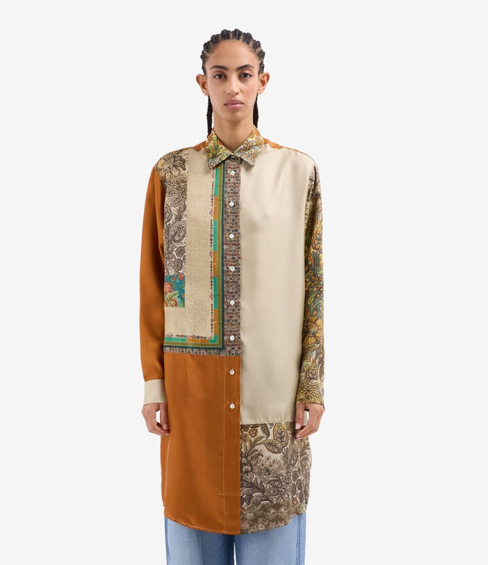 Pierre Louis Mascia ALOE Longsleeve Shirt Silk TERRA DI SIENA ALOESCML12162SE517997101