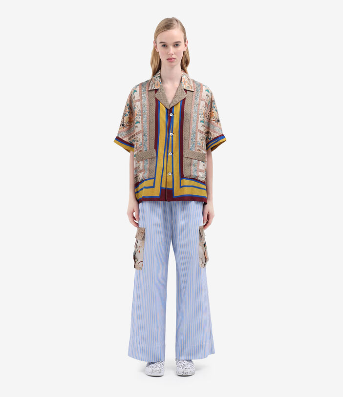 Pierre Louis Mascia ALOTHO Trousers Cotton Silk LIGHT BLUE - ECRU ALOTHOPT12453CO514857101