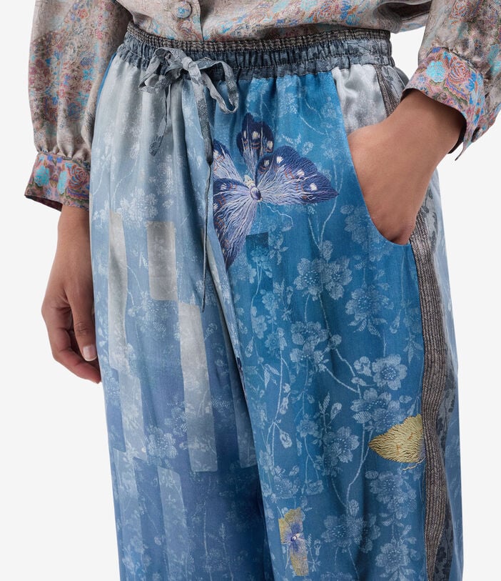 Pierre Louis Mascia ALOE Trousers Silk CIELO VELATO ALOESPT10959SE517909101