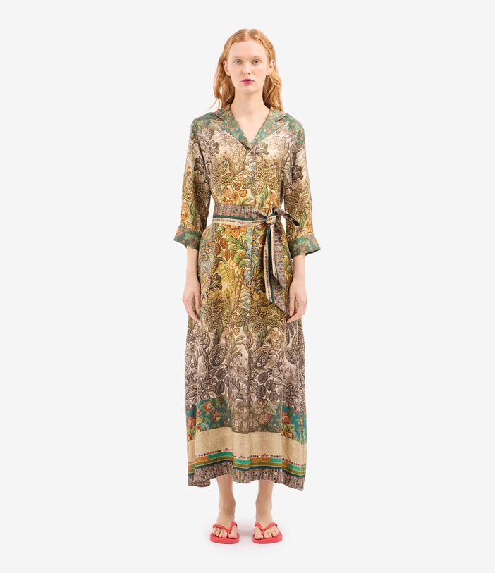 Pierre Louis Mascia ALOE Shirt Dress Silk GIARDINO BOTANICO ALOESAB11899SE518004101