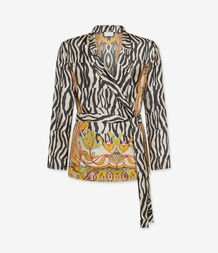 Pierre Louis Mascia ALOE Jacket Silk TRIBALE CHIAROSCURO ALOESGC12183SE518172101