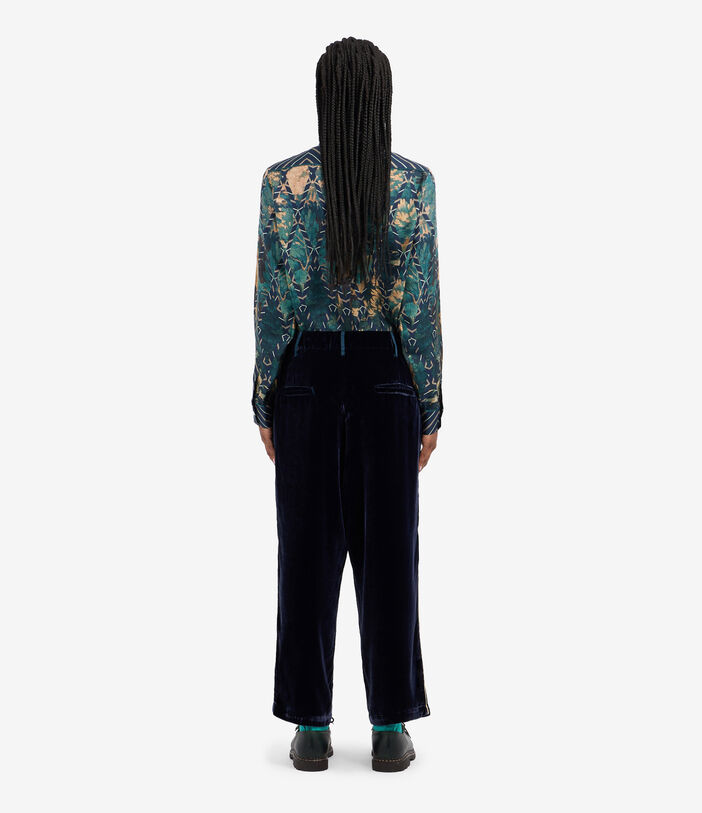 Pierre Louis Mascia KANPUR Trousers Viscose Silk BLU KANPURUPT12387VIBLU