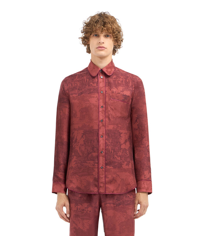Pierre Louis Mascia ALOEGUM Longsleeve Shirt Silk TERRACOTTA ALOEGUMSCML10642SE516068105