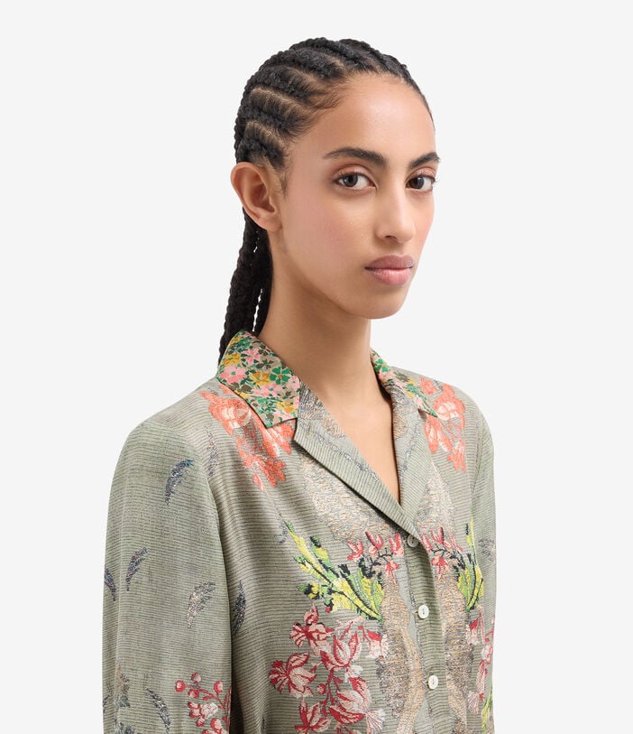 Pierre Louis Mascia ALOE Shirt Dress Silk ULIVO ALOESAB11899SE518571101