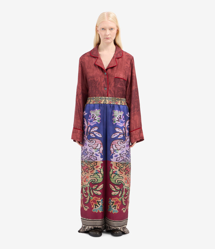 Pierre Louis Mascia ALOE Palazzo Trousers Silk Pierre Louis Mascia ALOE Palazzo Trousers Silk Multicolor ALOESPT12450SE516282101
