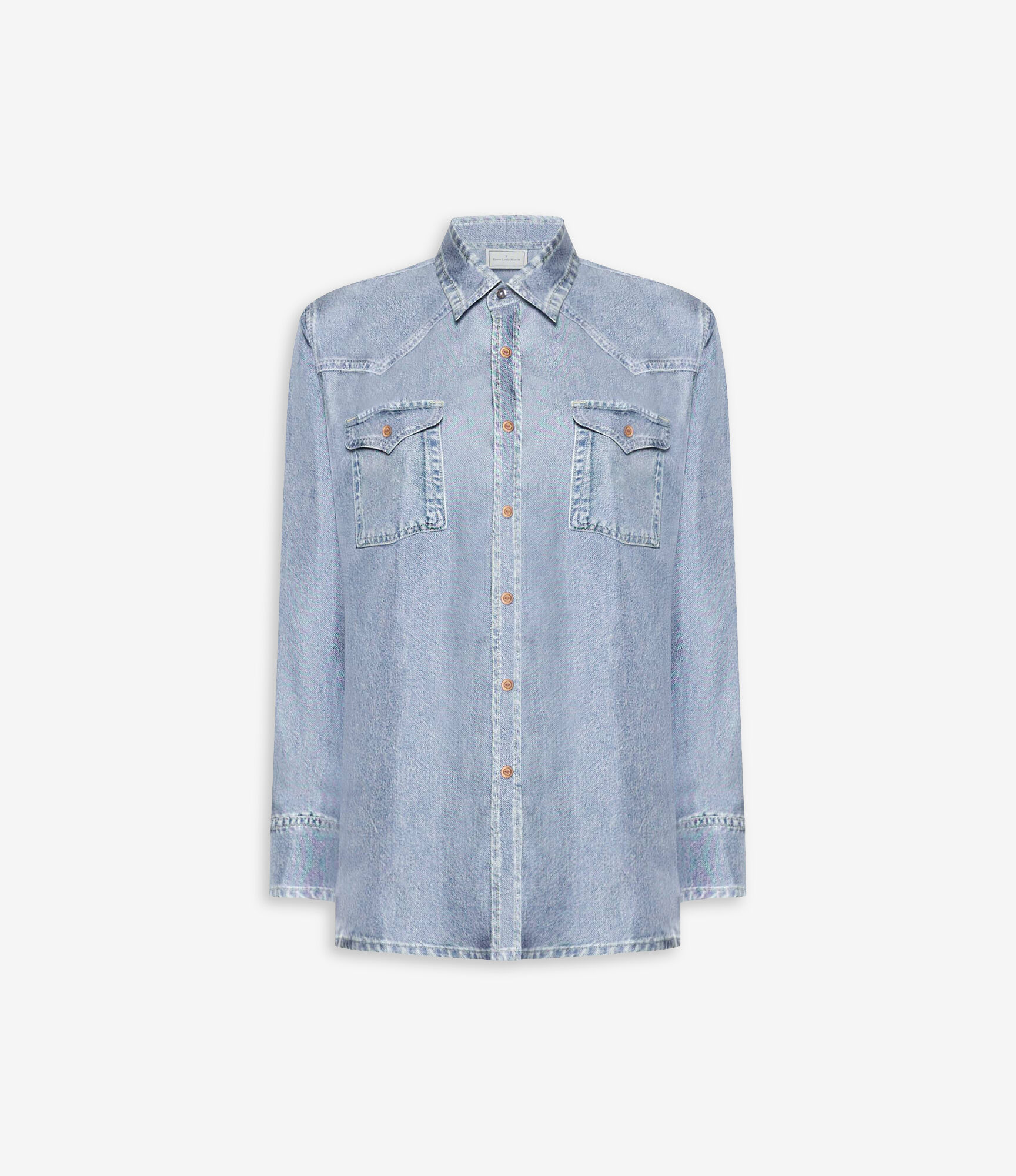 ALOE Longsleeve Shirt Silk Faux-Denim in DENIM | Pierre-Louis Mascia®