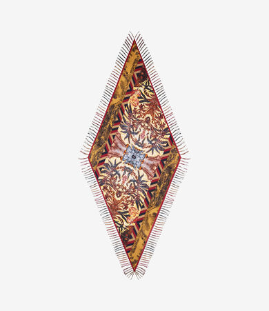 Foulard Losange Pierre-Louis Mascia - Soie Italienne, Réversible, Multicolore - Occasion Très Bon état